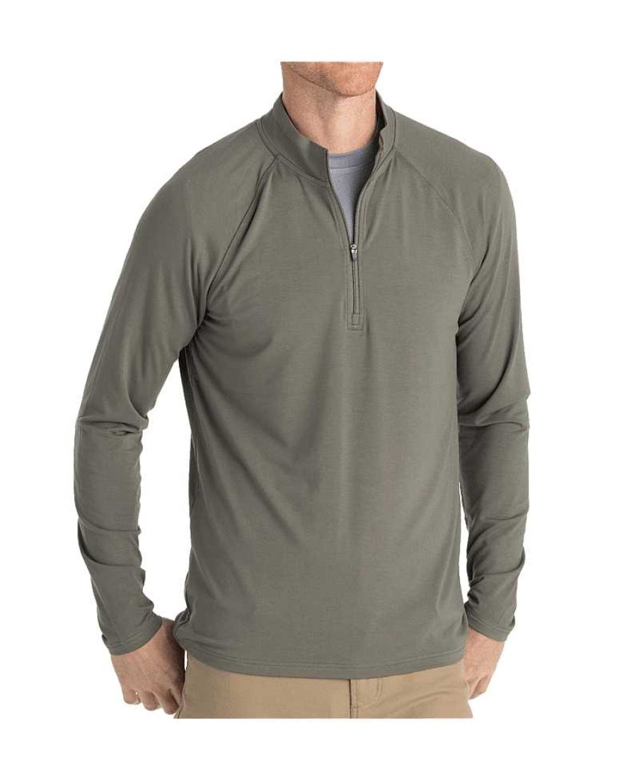 Men'S Free Fly Apparel Shirts | Bamboo Flex Quarter Zip Pullover For Men