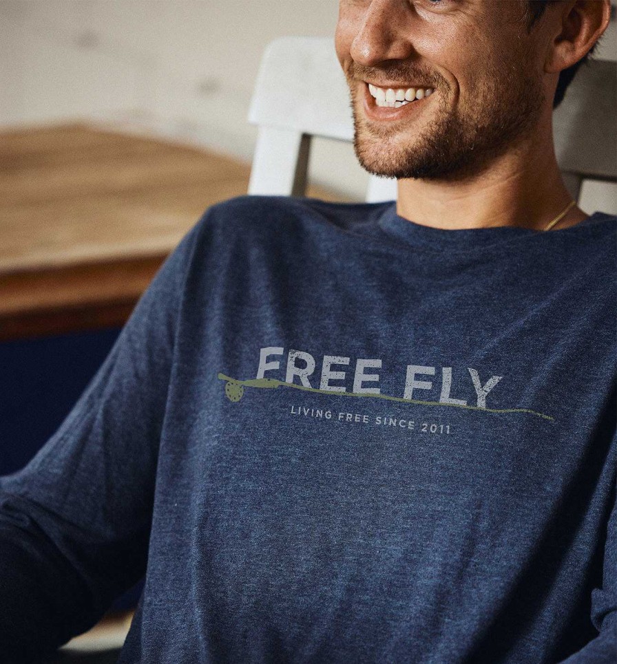 Men'S Free Fly Apparel T-Shirts | 8 Weight Long Sleeve T-Shirt For Men Heather Charcoal