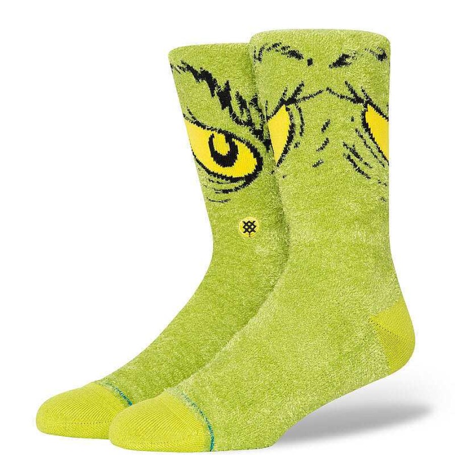 Men'S Stance Socks | The Grinch X Stance Da Da Dagrinch Cozy Poly Crew Socks Green