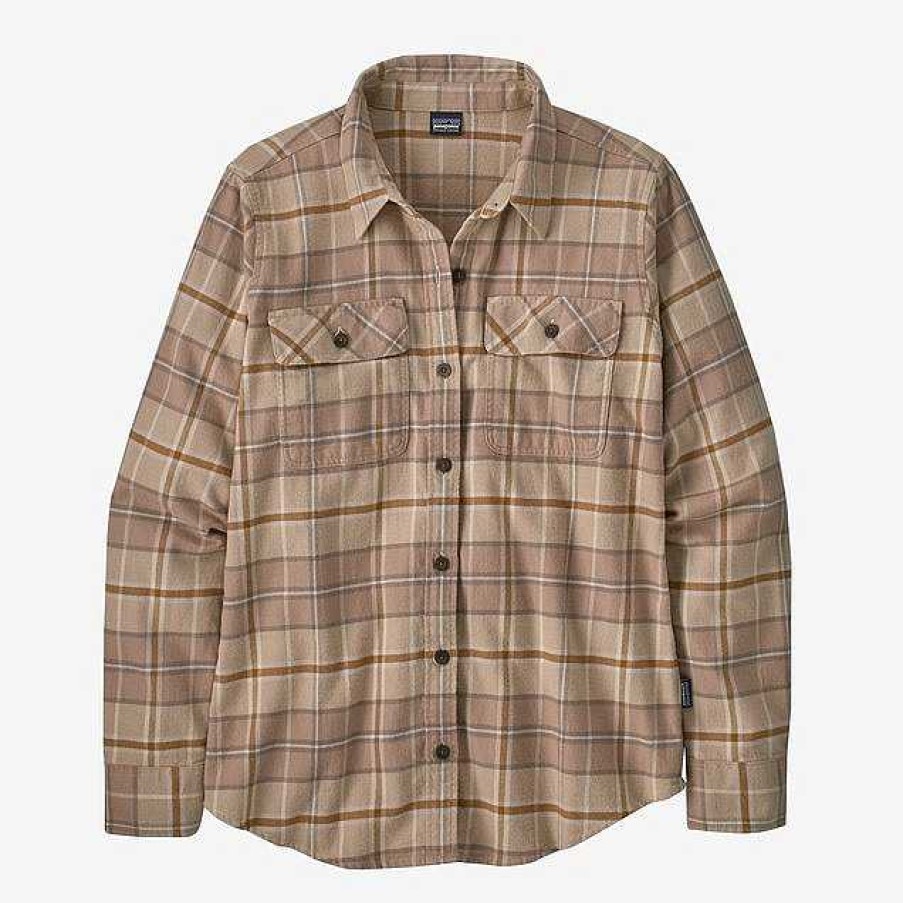 Women'S Patagonia Shirts | Long Sleeved Organic Cotton Midweight Fjord Flannel Shirt For Women