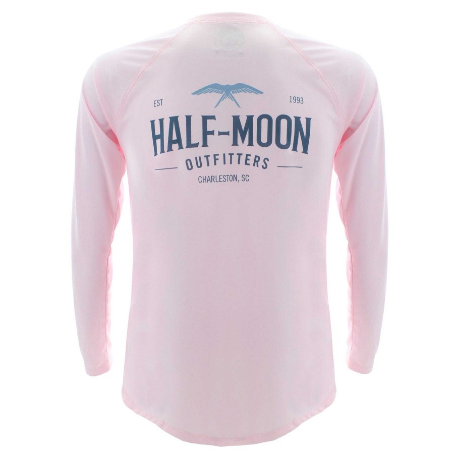 Half-Moon Collection Half-Moon Outfitters Half-Moon Apparel | Flying Bird Sun Protection Long Sleeve Shirt For Women Pink Blossom