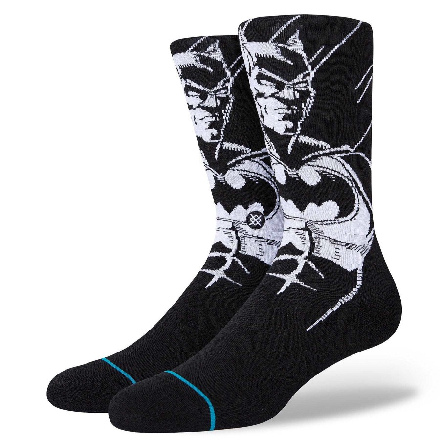 Men'S Stance Socks | The Batman Crew Socks Black