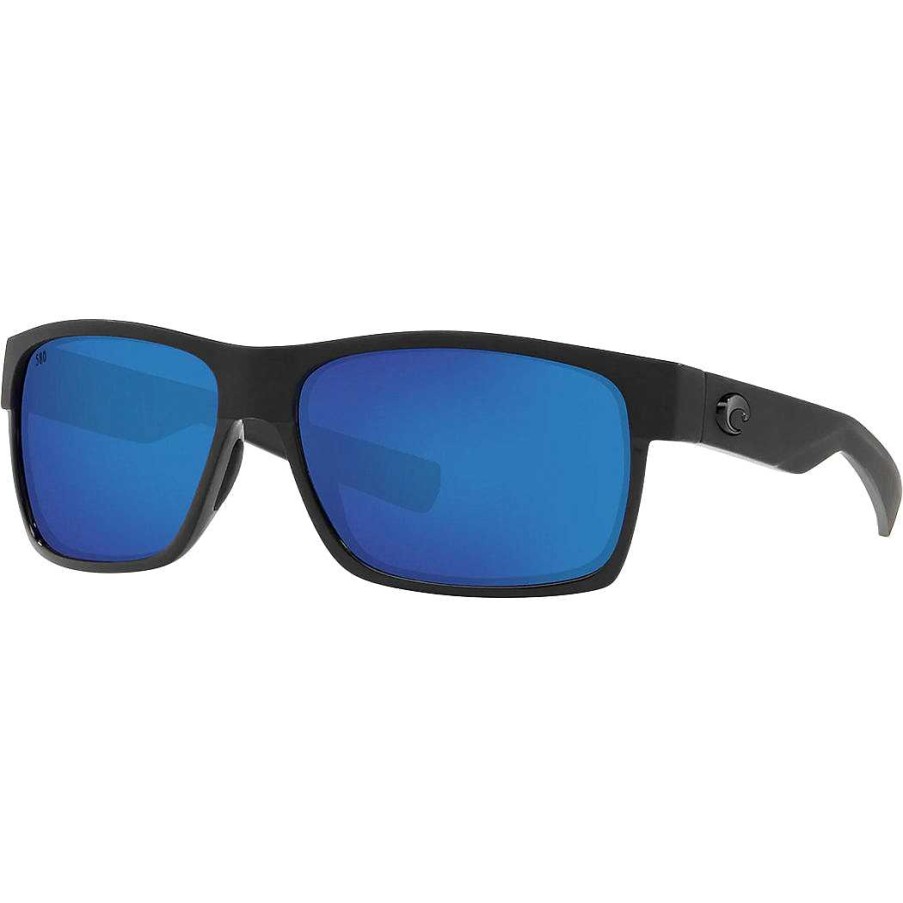 Men'S Costa Del Mar Sunglasses & Goggles | Half Moon Sunglasses Shiny Black Matte Black / Blue Mirror