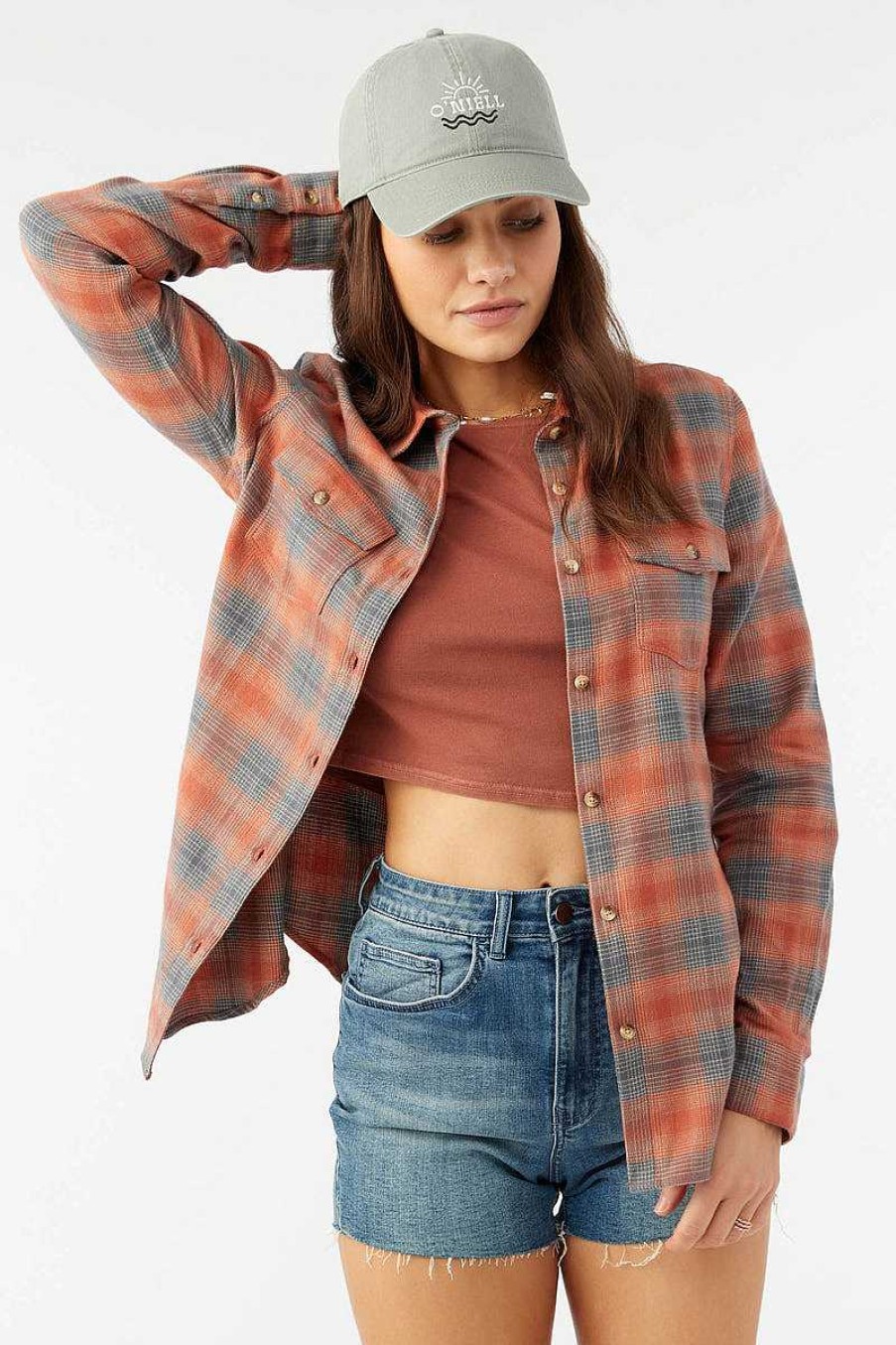 Women'S O'Neill Shirts | Nash Flannel Shirt For Women Clay