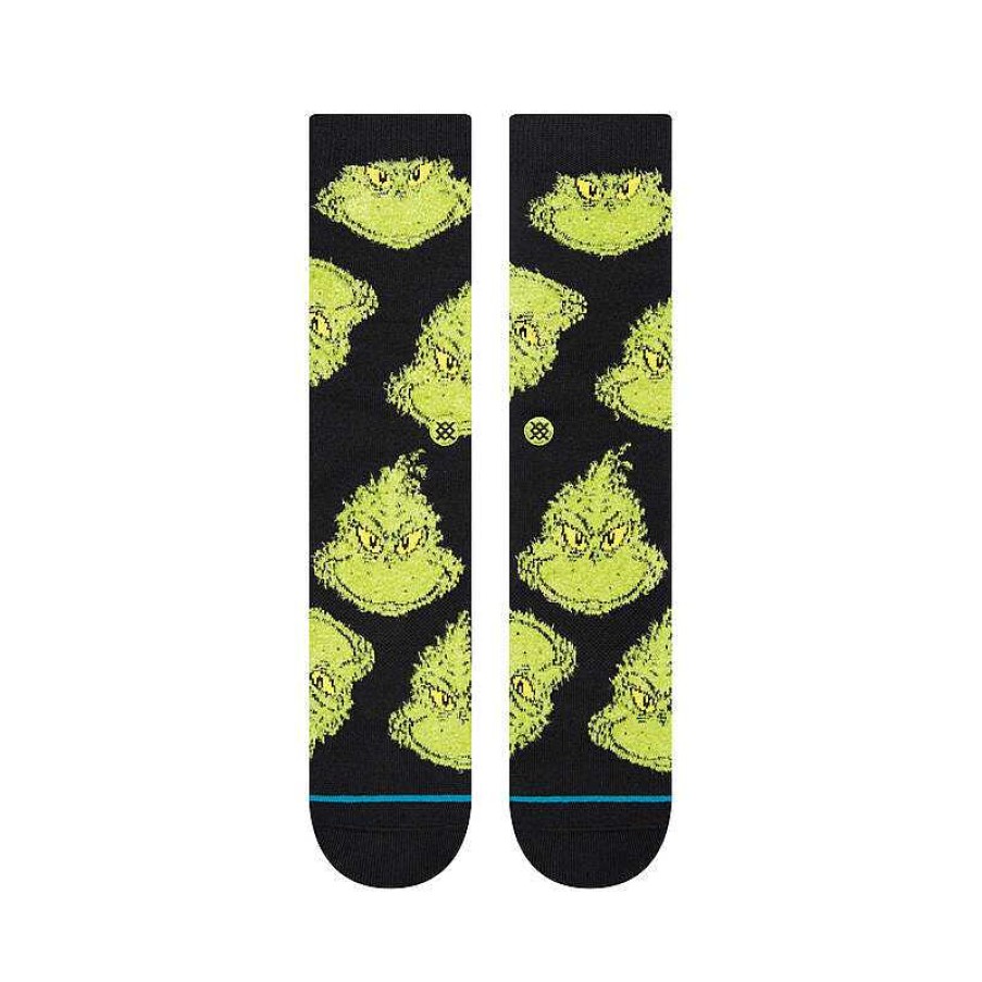 Men'S Stance Socks | The Grinch X Stance Crew Socks Mean One - Black