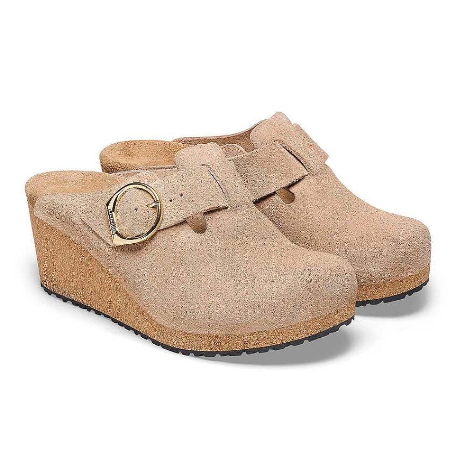 Footwear Birkenstock Shoes | Fanny Ring-Buckle For Women Warm Sand Suede