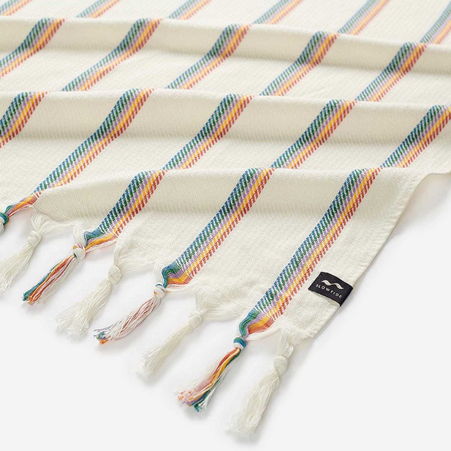 Women'S Slowtide Towels | Baja Stripe Turkish Towel Cream