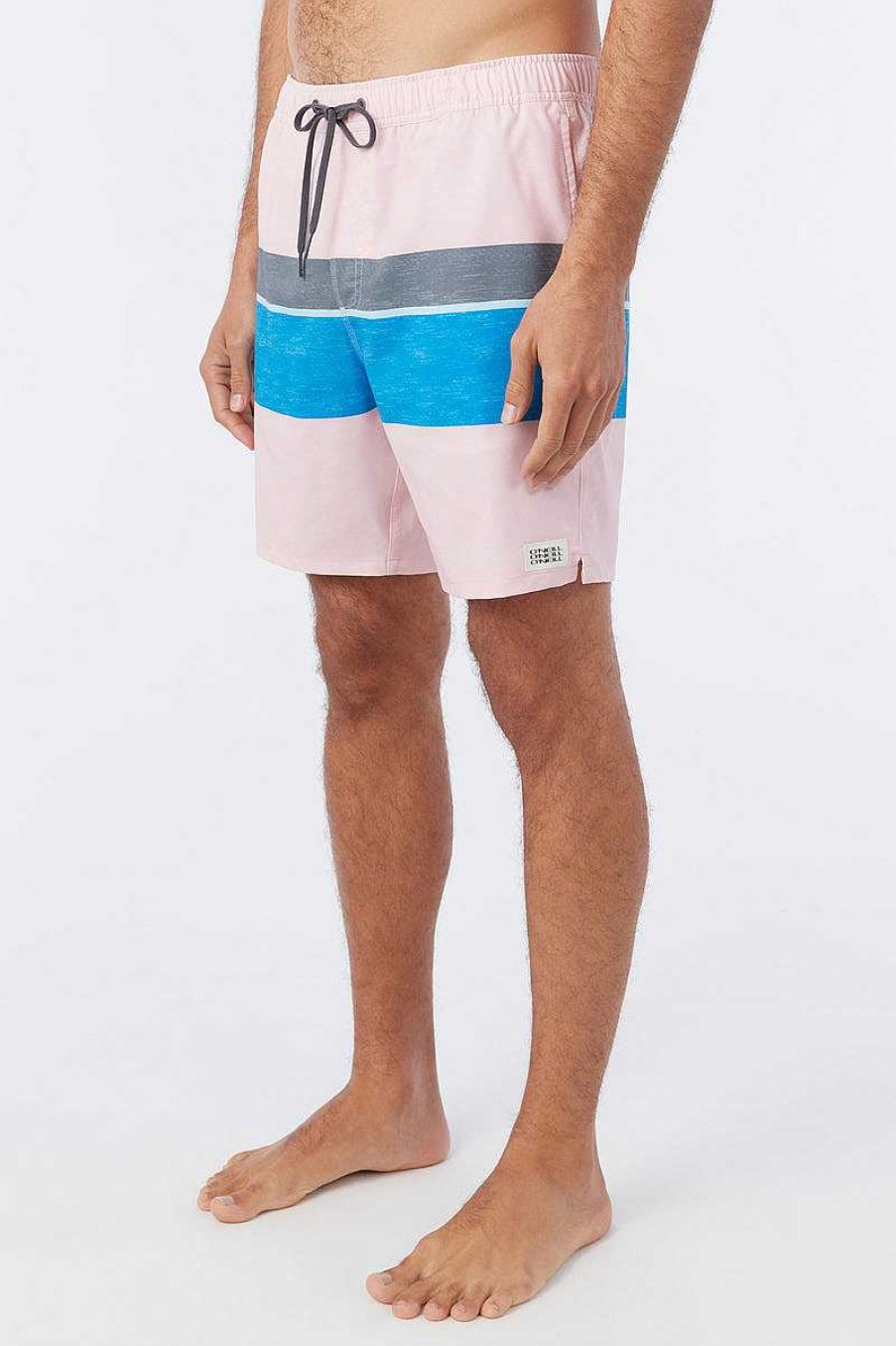 Men'S O'Neill Swimwear | Hermosa Block Crew 17" Boardshorts For Men Pink Dust