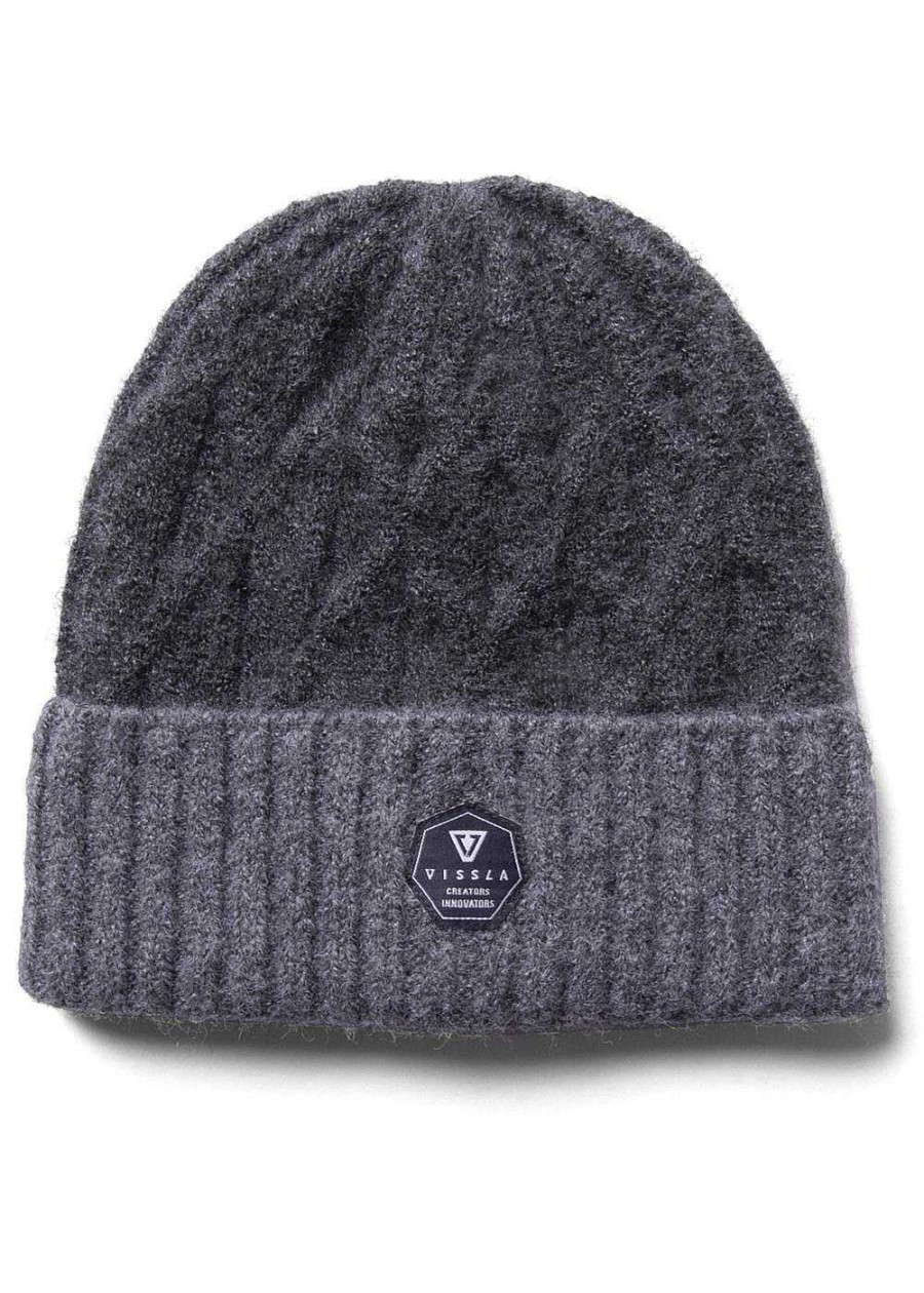 Men'S Vissla Head & Neckwear | Caverns Eco Beanie Charcoal Heather