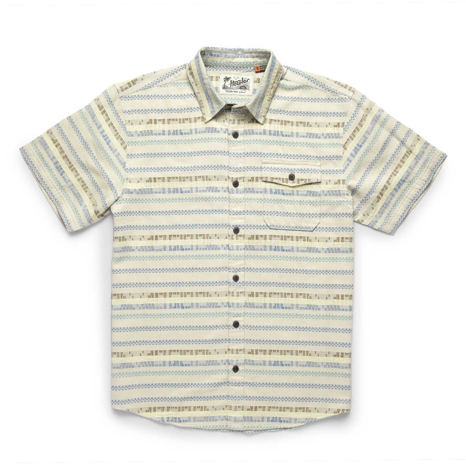 Men'S Howler Brothers Shirts | San Gabriel Short Sleeve Shirt For Men Mescal Jacquard : Oyster