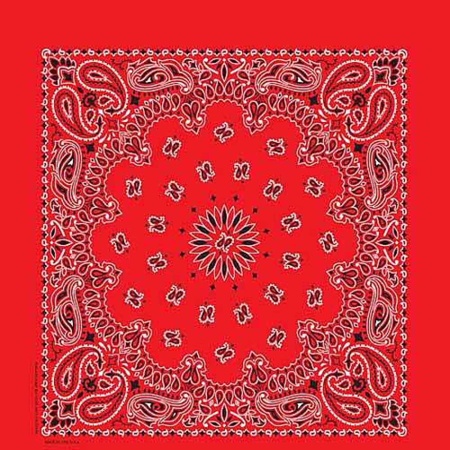 Men'S Carolina Bandana Head & Neckwear | Paisley Bandana Red