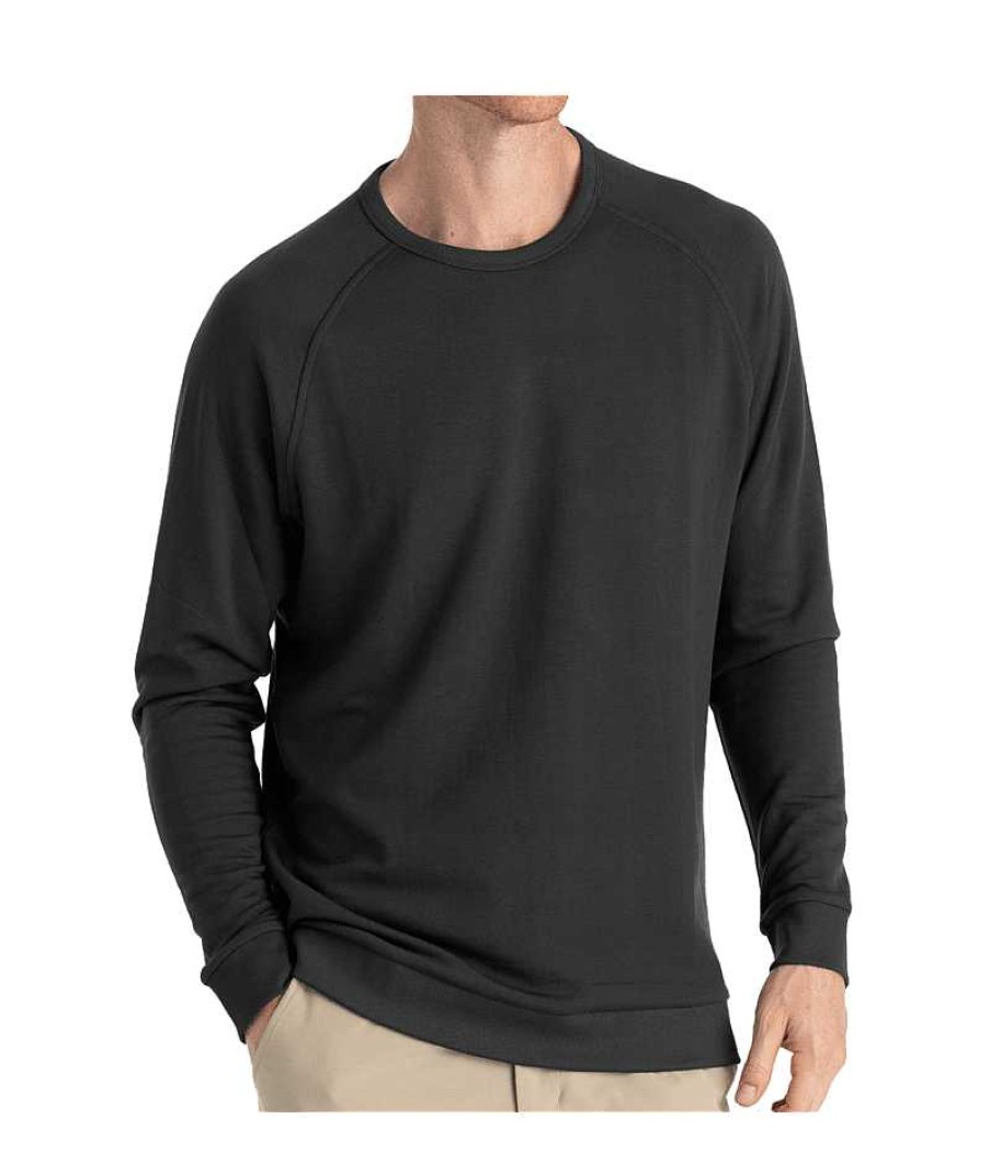 Men'S Free Fly Apparel Sweaters & Hoodies | Bamboo Lightweight Fleece Crew For Men