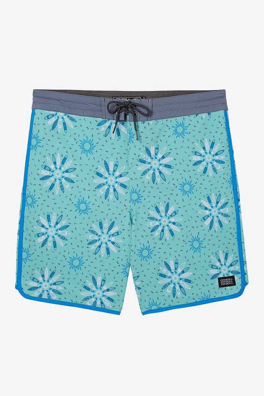 Men'S O'Neill Swimwear | Cruzer Scallop 18" Boardshorts For Men Aqua Wash