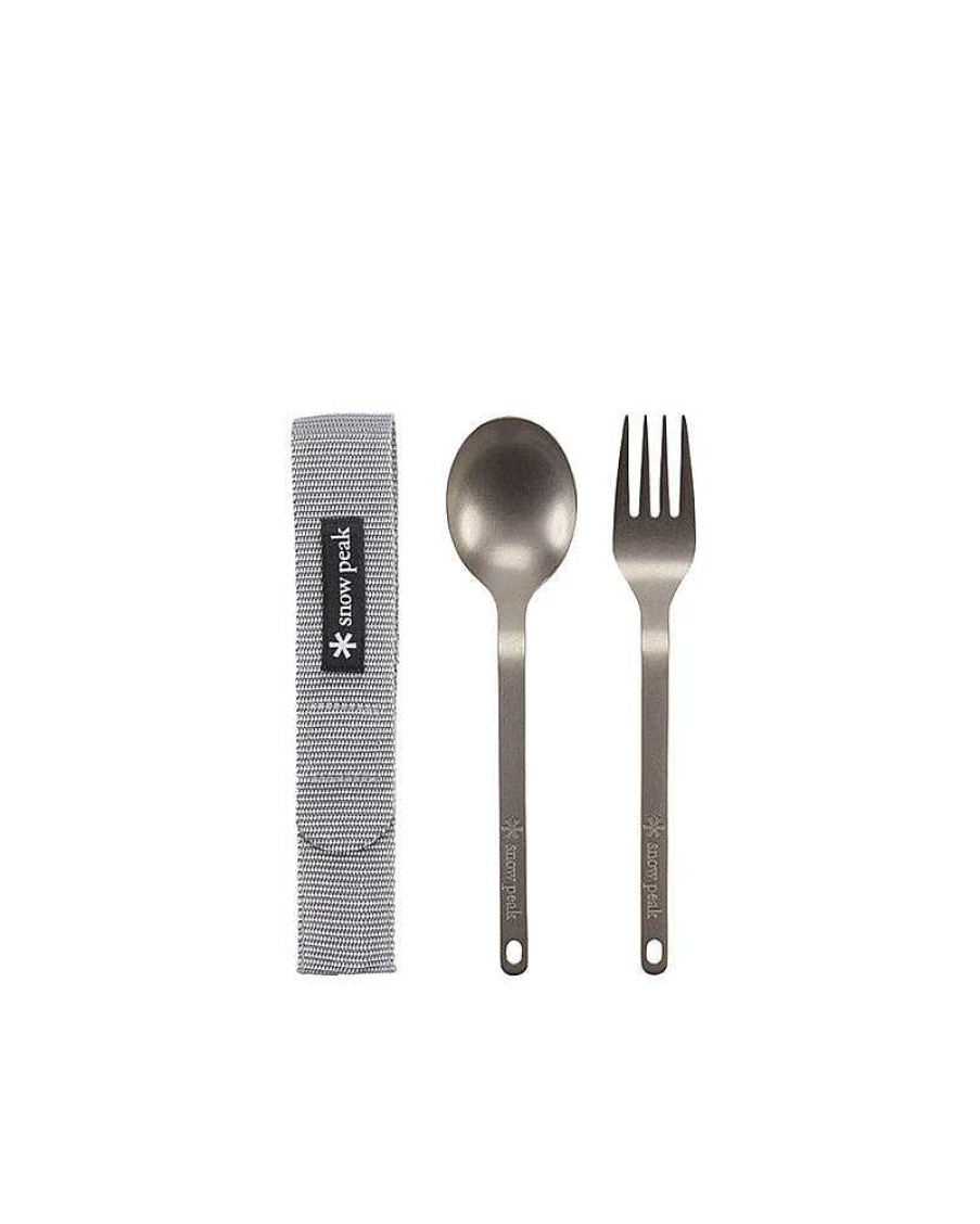 Gear Snow Peak Cookware | Titanium Fork & Spoon Set