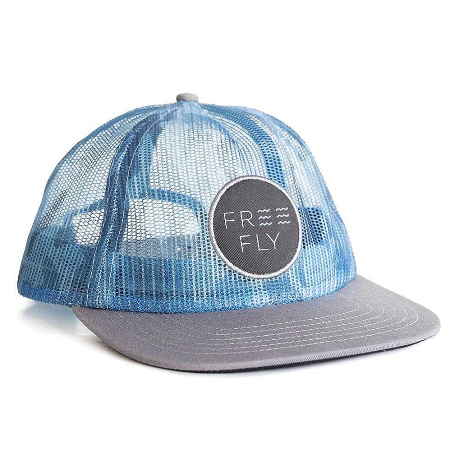 Men'S Free Fly Apparel Head & Neckwear | Mesh Snapback Water Camo