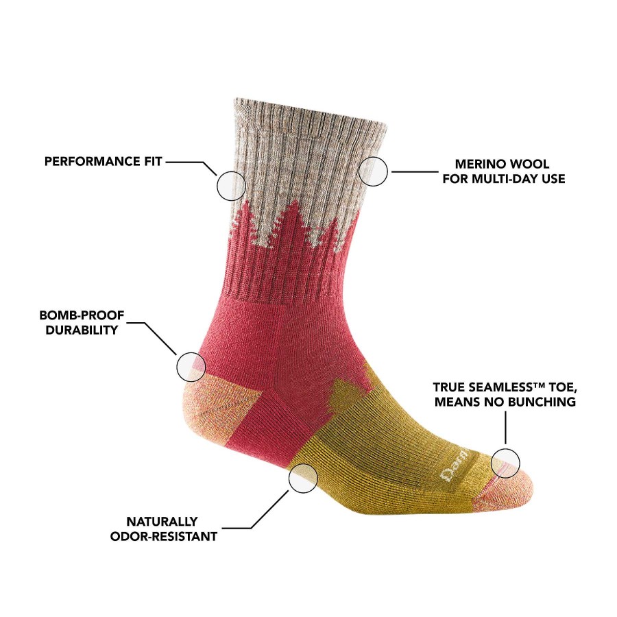 Women'S Darn Tough Socks | Treeline Micro Crew Midweight Hiking Socks For Women