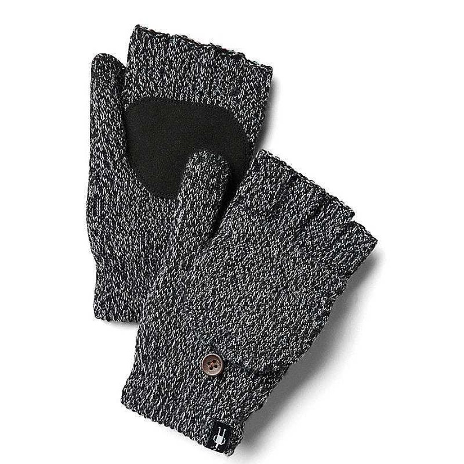 Men'S Smartwool Gloves | Cozy Grip Flip Mitt Black