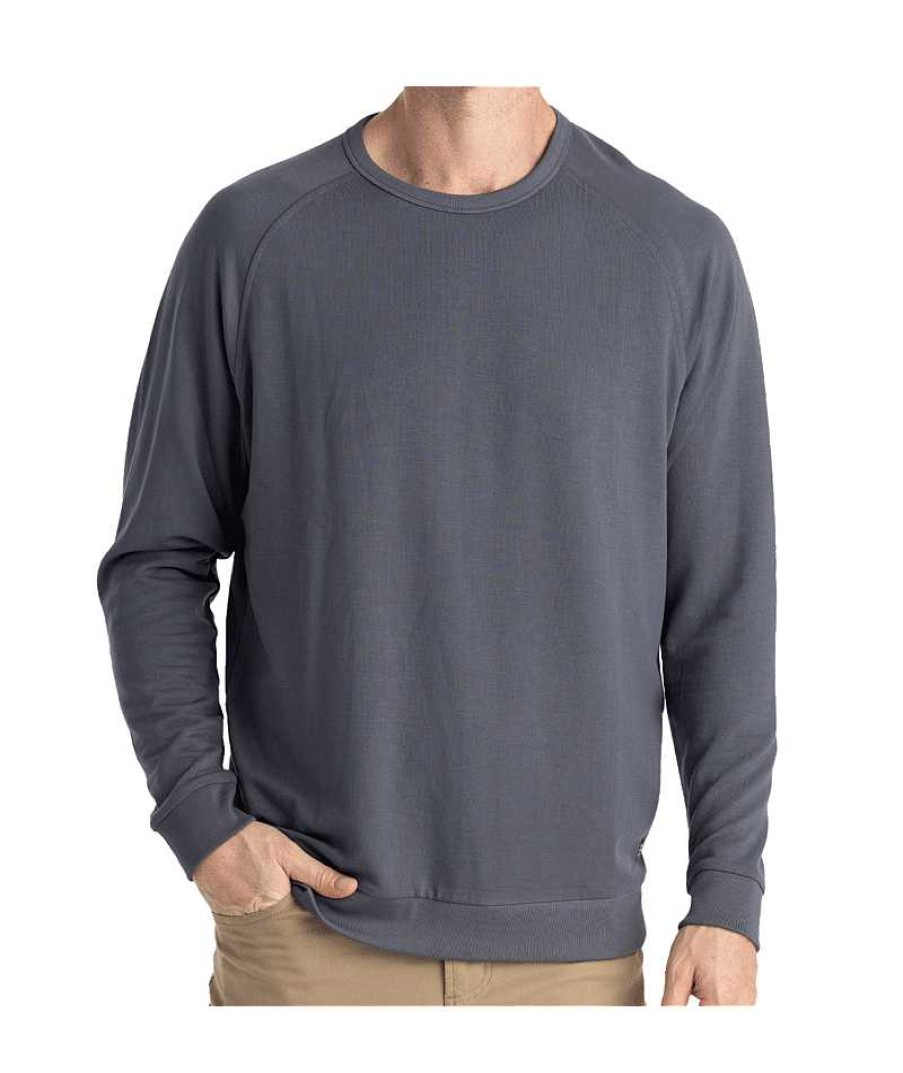 Men'S Free Fly Apparel Sweaters & Hoodies | Bamboo Lightweight Fleece Crew For Men