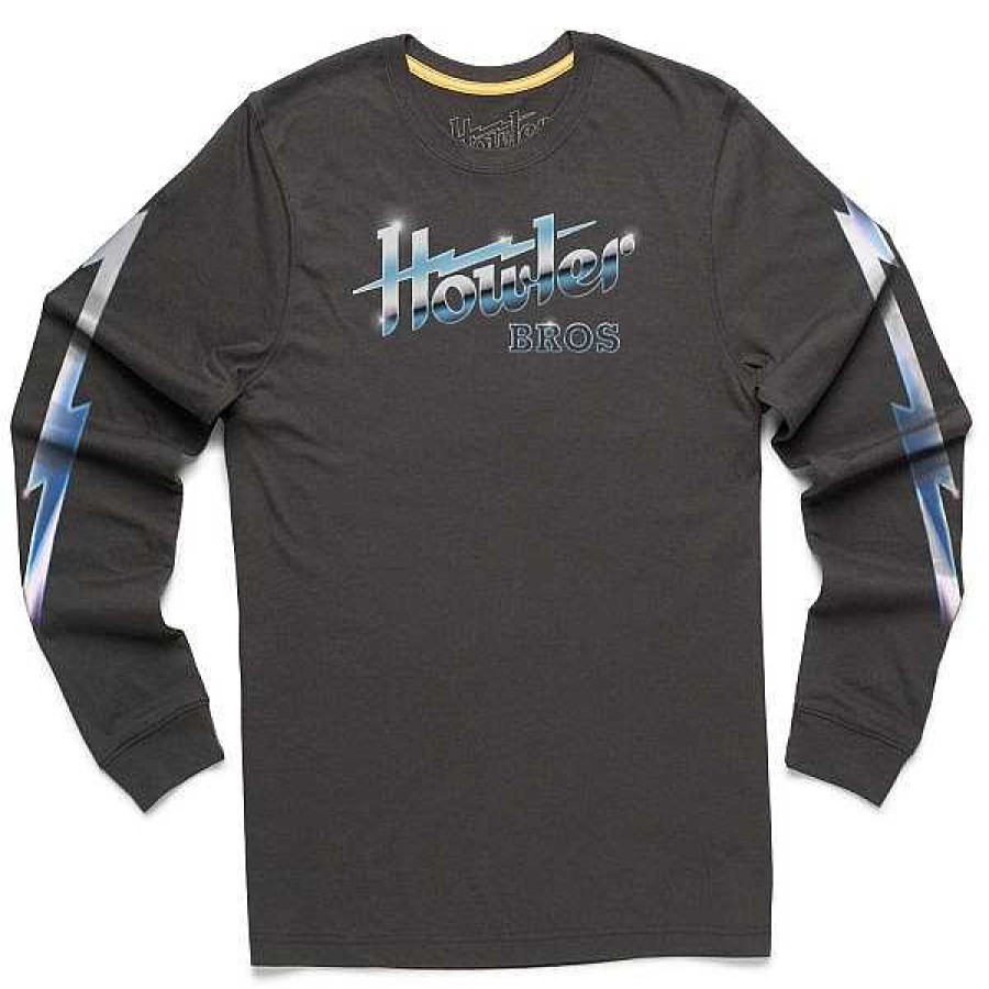 Men'S Howler Brothers Shirts | Select Long Sleeve T-Shirt For Men Howler Electric Metallic : Antique Black