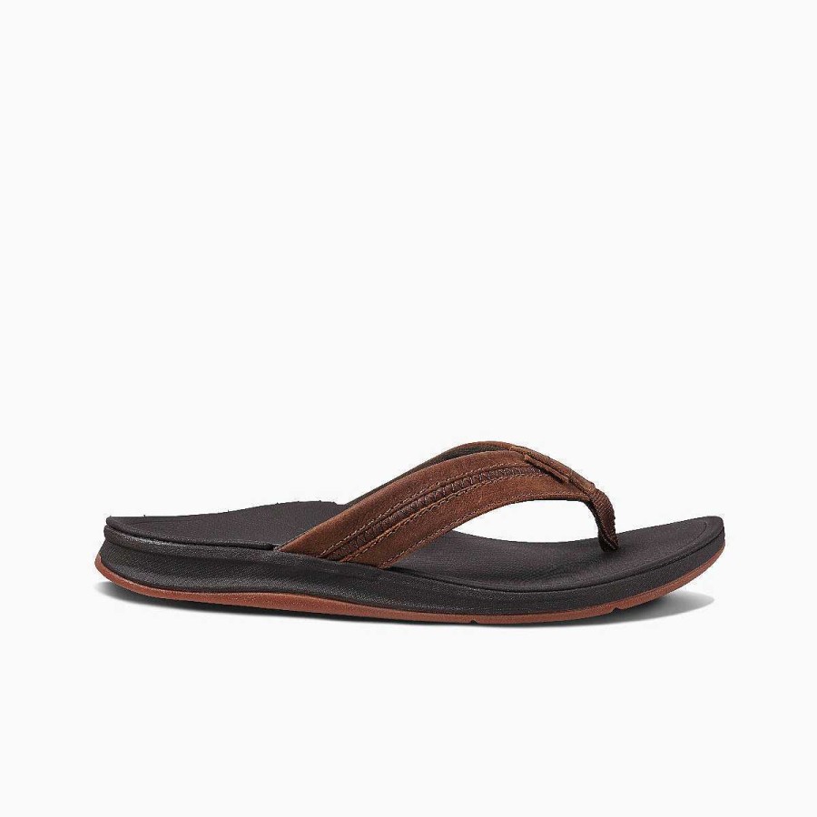 Footwear Reef Sandals | Leather Ortho-Coast Sandals For Men Brown