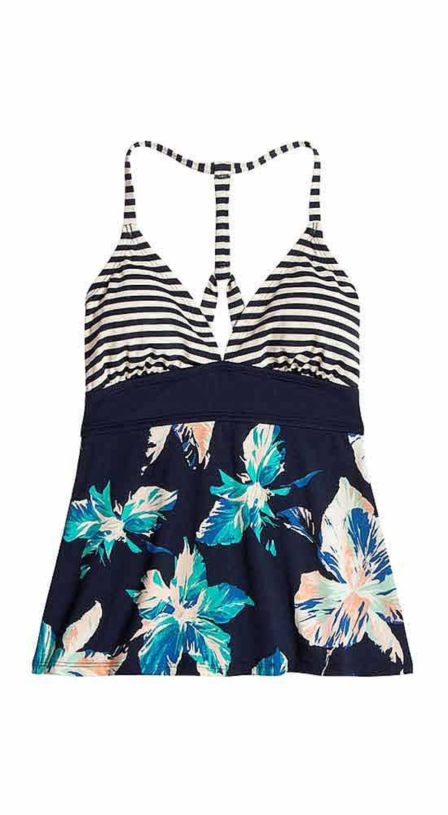 Women'S Carve Designs Swimwear | Dahlia Tankini Top For Women Navy Stripe W/ Stargazer