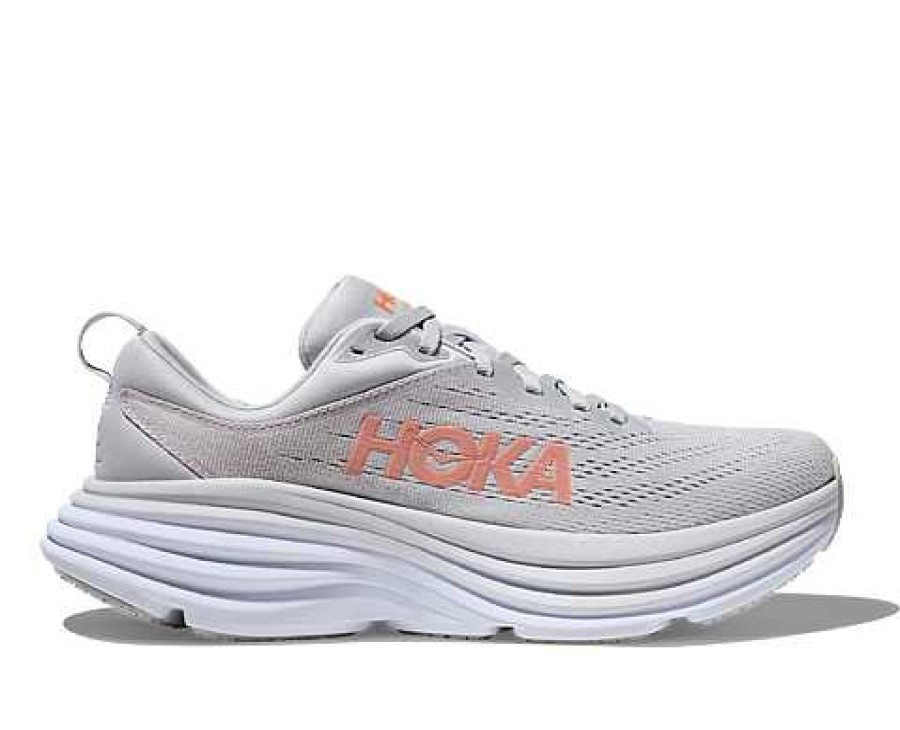 Footwear Hoka Shoes | Bondi 8 Wide Shoes For Women Harbor Mist/ Lunar Rock