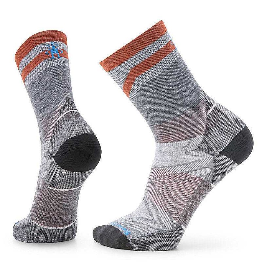 Men'S Smartwool Socks | Run Zero Cushion Mid Crew Pattern Socks For Men