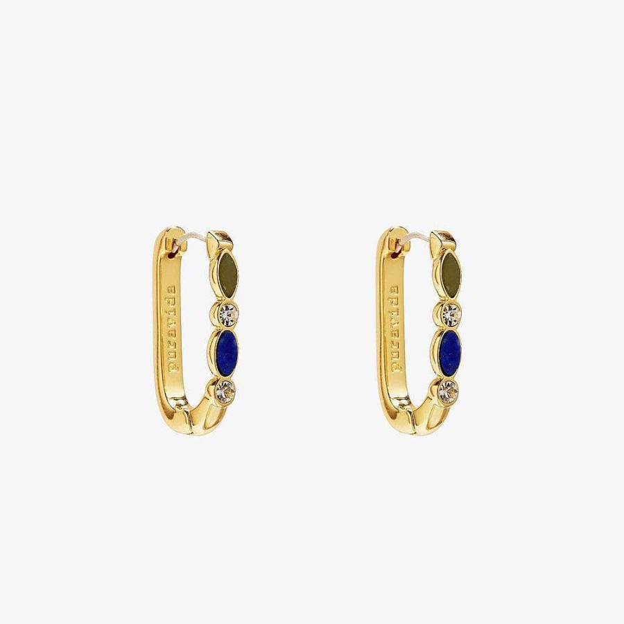 Women'S Pura Vida Jewelry | Stone Hoop Earrings Gold