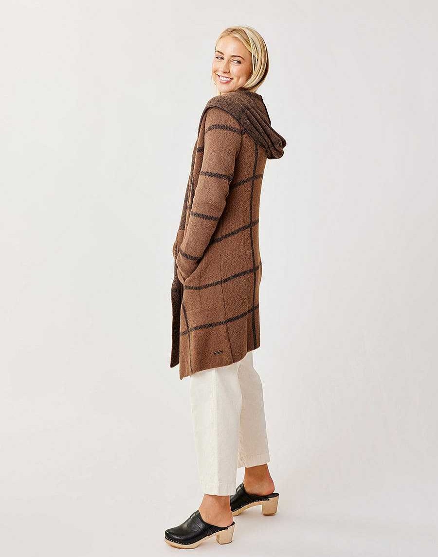 Women'S Carve Designs Sweaters & Hoodies | Durango Plush Cardigan For Women Dk. Brown Birdseye