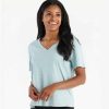 Women'S Free Fly Apparel Shirts | Bamboo Heritage V Neck Tee For Women