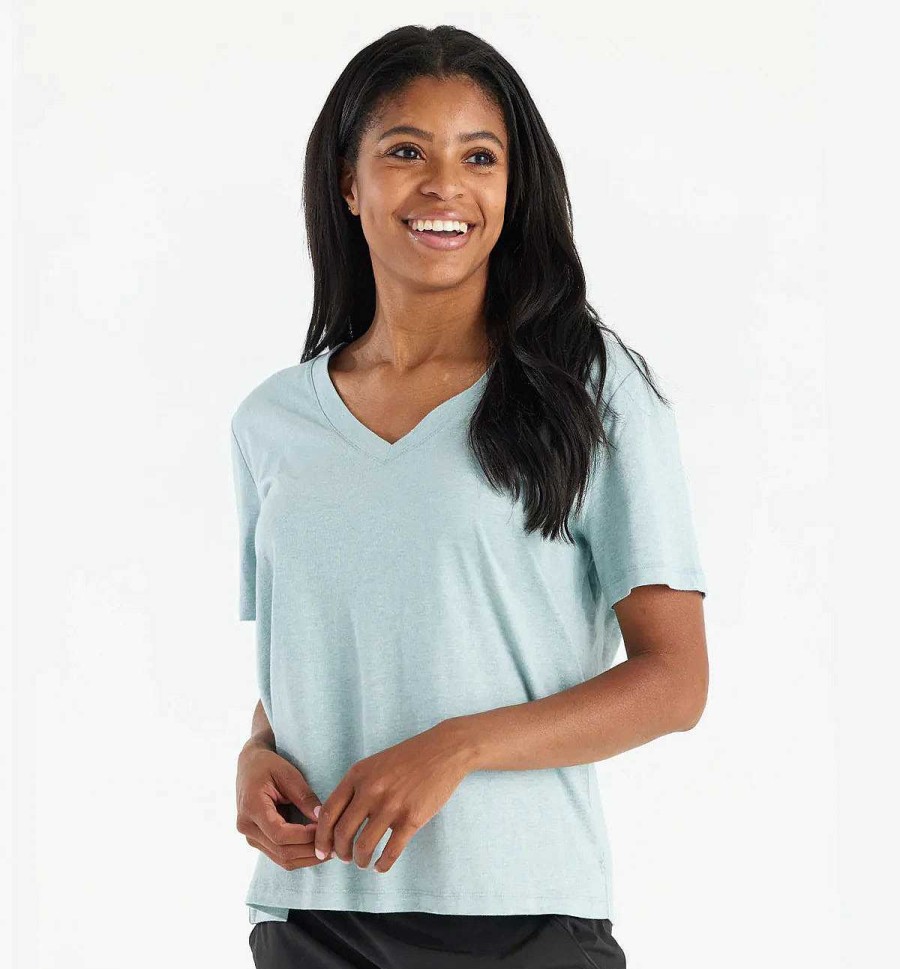 Women'S Free Fly Apparel Shirts | Bamboo Heritage V Neck Tee For Women