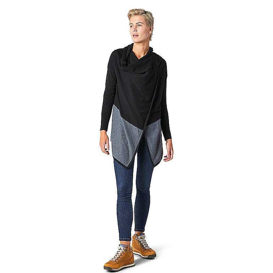 Women'S Smartwool Sweaters & Hoodies | Edgewood Wrap Sweater For Women Black