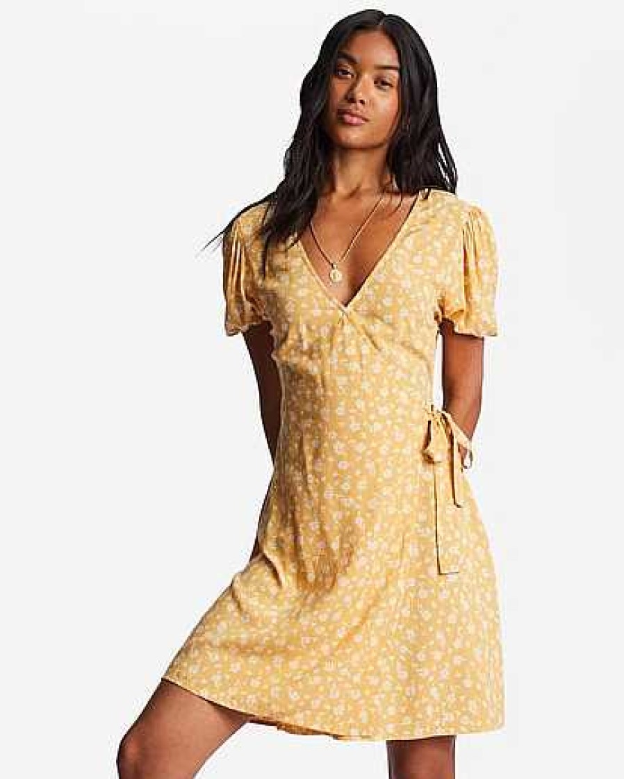 Women'S Billabong Dresses & Rompers | Hot Tropics Mini Wrap Dress For Women