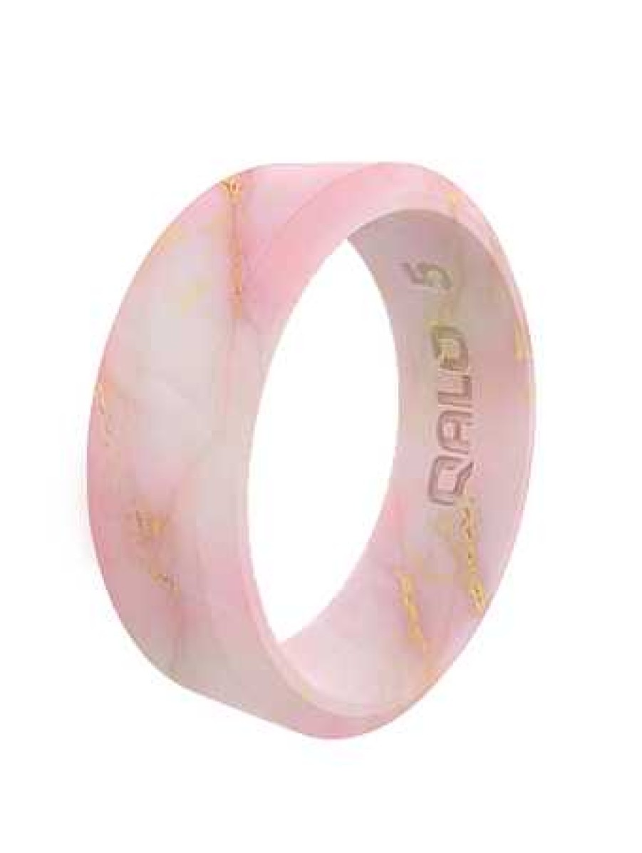 Women'S Qalo Jewelry | Modern Silicone Ring For Women Metallic Marble