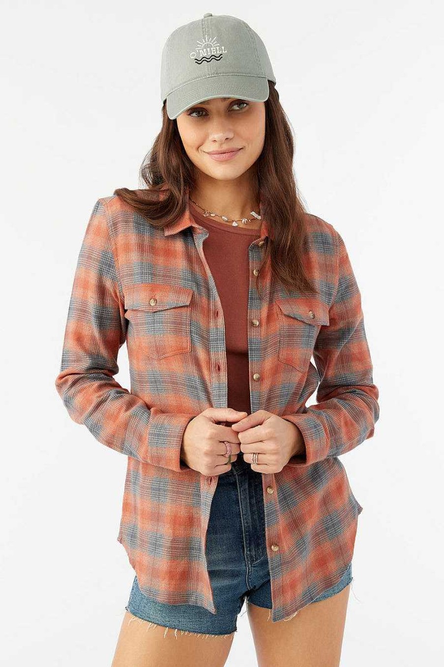 Women'S O'Neill Shirts | Nash Flannel Shirt For Women Clay