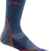 Men'S Darn Tough Socks | Light Hiker Micro Crew Light Cushion Socks For Men Denim