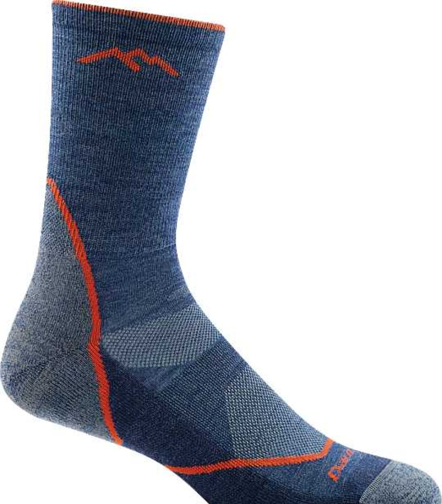 Men'S Darn Tough Socks | Light Hiker Micro Crew Light Cushion Socks For Men Denim