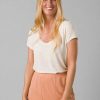 Women'S Prana Shirts | Cozy Up Scoop Neck Tee For Women Canvas Heather