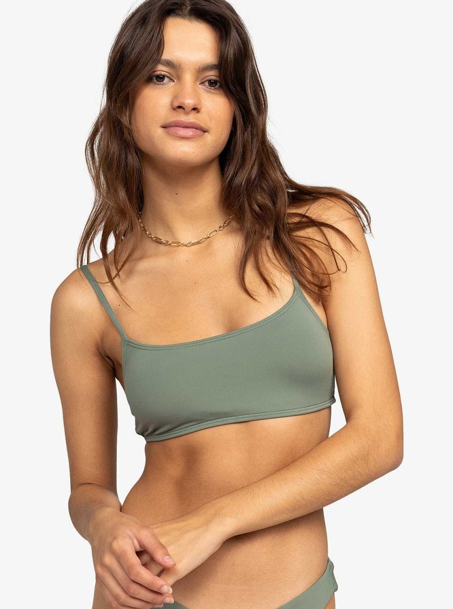 Women'S Roxy Swimwear | Solid Beach Classics Bralette Bikini Top Agave Green