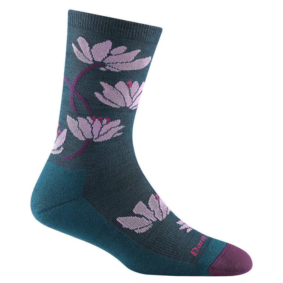 Women'S Darn Tough Socks | Lillies Crew Lightweight Lifestyle Sock For Women Dark Teal