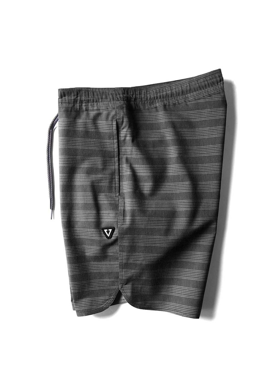 Men'S Vissla Shorts | Stoke'M 16.5" Ecolastic Shorts For Men Black Stripe