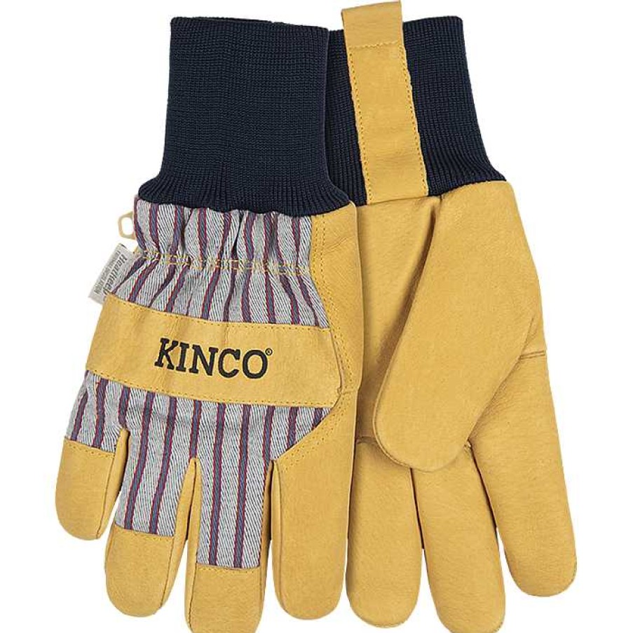 Women'S Kinco Gloves | Lined Premium Grain Pigskin Palm With Knit Wrist For Women Otto Striped