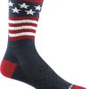 Men'S Darn Tough Socks | Patriot Micro Crew Ultra-Lightweight Running Socks For Men Stars And Stripes