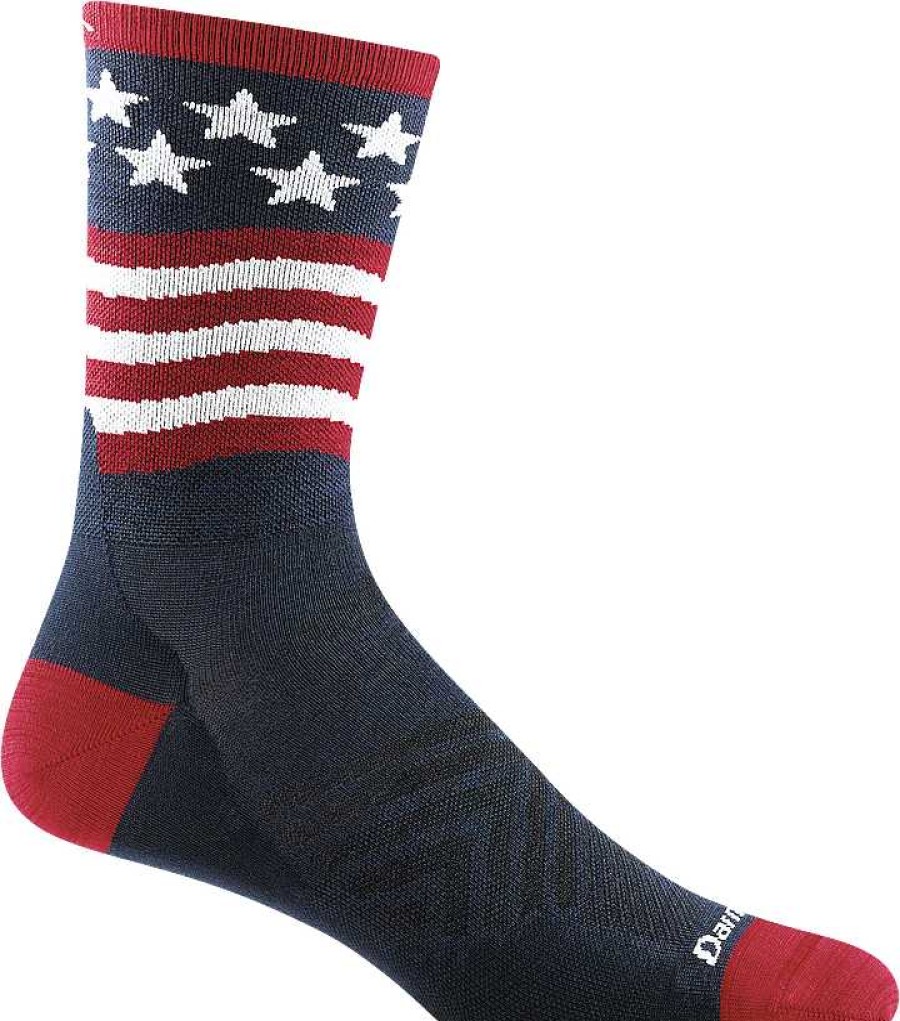 Men'S Darn Tough Socks | Patriot Micro Crew Ultra-Lightweight Running Socks For Men Stars And Stripes