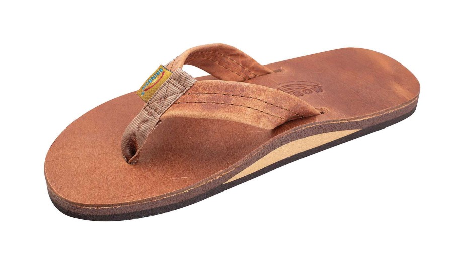 Footwear Rainbow Sandals | Luxury Leather Single Arch Support Sandals For Men