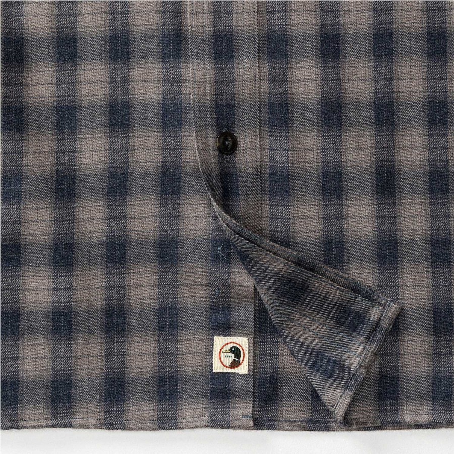 Men'S Duck Head Shirts | Performance Flannel Sport Shirt Lambert Plaid For Men Navy