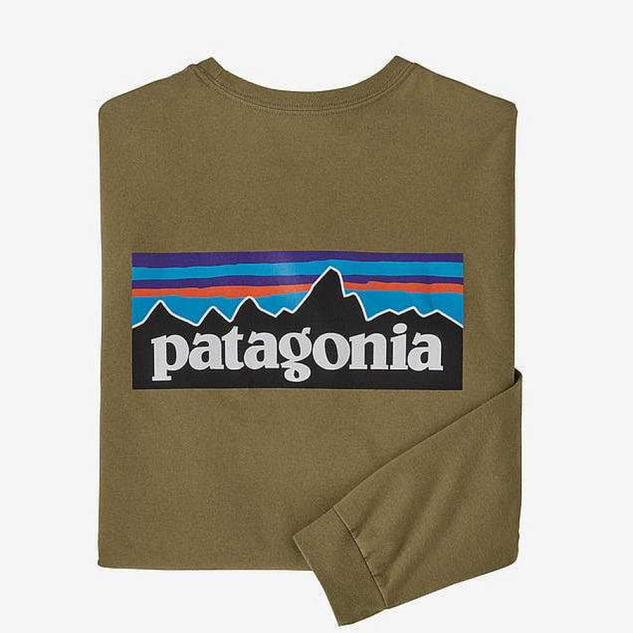 Men'S Patagonia Shirts | Long-Sleeved P-6 Logo Responsibili-Tee For Men