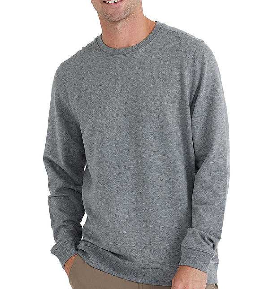 Men'S Free Fly Apparel Sweaters & Hoodies | Bamboo Heritage Fleece Crew For Men Heather Graphite