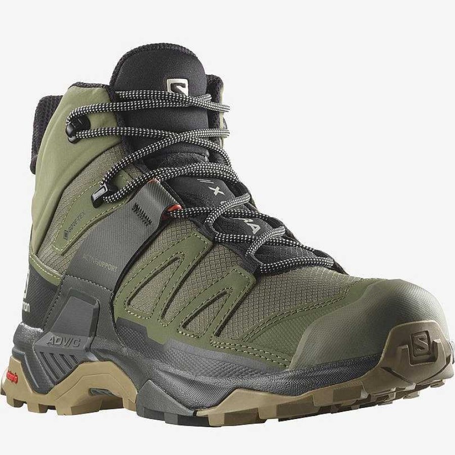 Footwear Salomon Boots | X Ultra-4 Mid Gore-Tex Shoes For Men Deep Lichen Green/Peat/Kelp