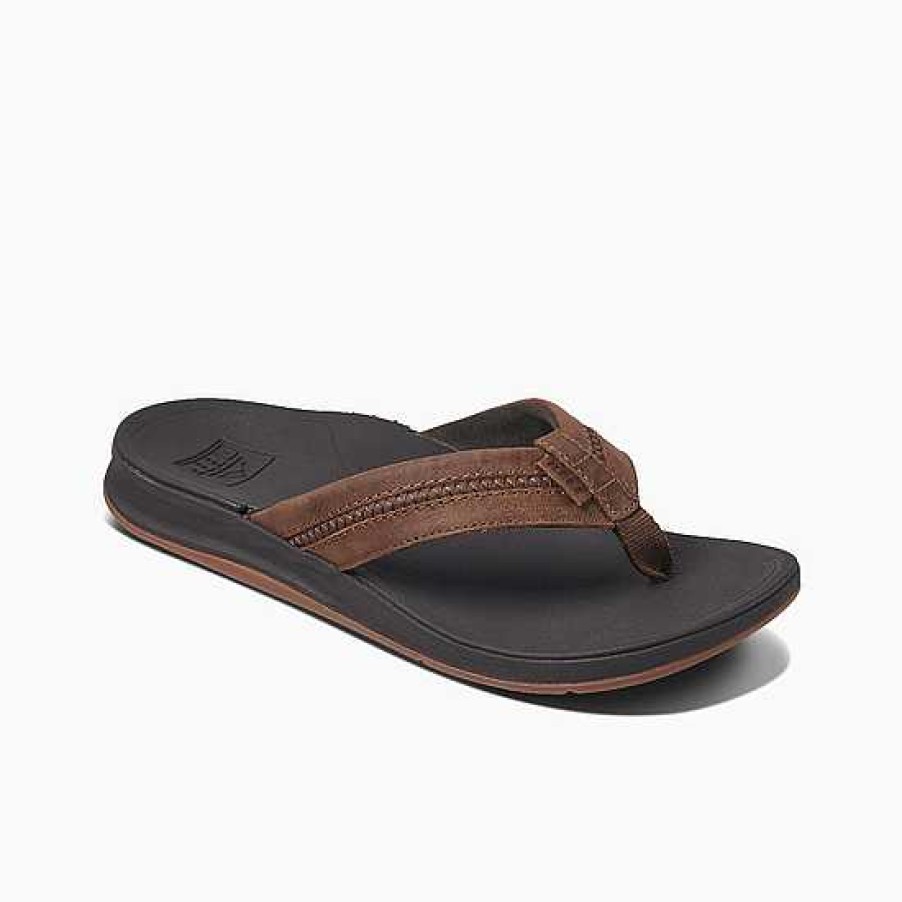 Footwear Reef Sandals | Leather Ortho-Coast Sandals For Men Brown